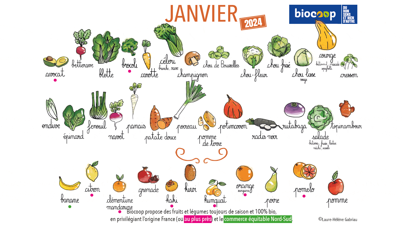 Janvier Calendrier Fruits Legumes Saison